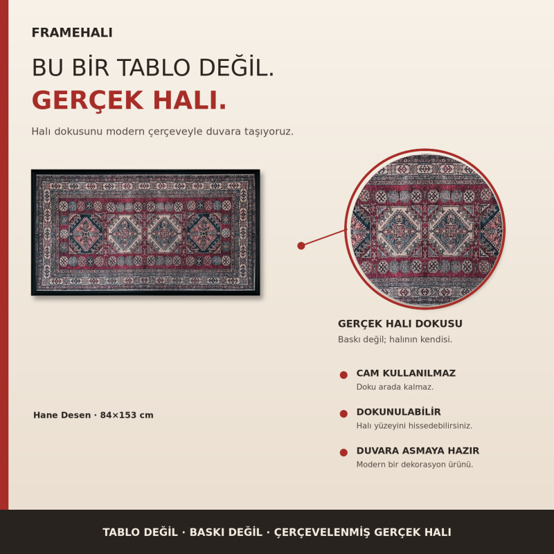 FrameHalı Hane Desen Halı Çerçeve – 84x153 cm