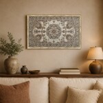 Seal Pattern Framed Rug – 48x48 cm