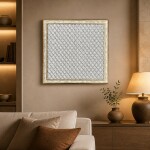 Honeycomb Pattern Framed Rug – 48x48 cm