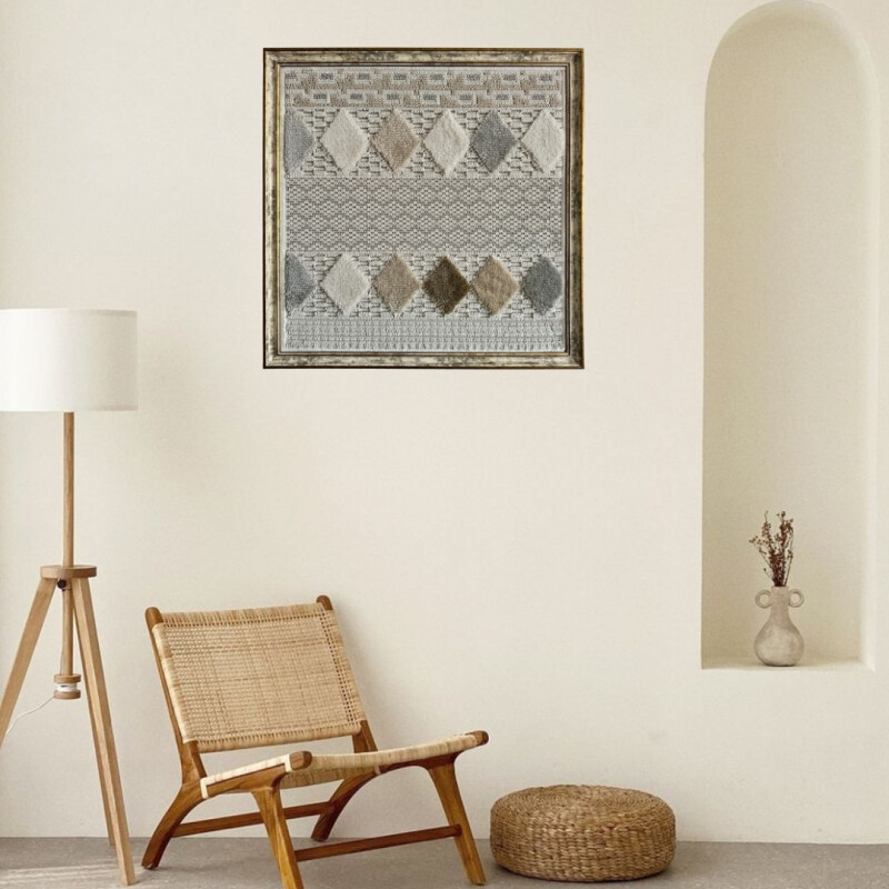FrameHalı Kilim Desen Halı Çerçeve – 48x48 cm