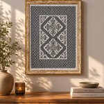 FrameHalı Motif Desen Halı Çerçeve – 61x44 cm